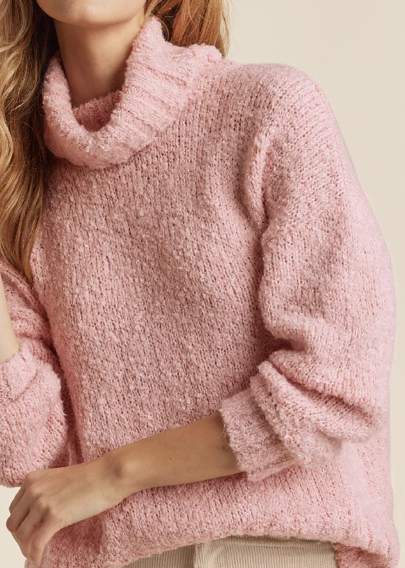 Oversize turtleneck sweater - Pink