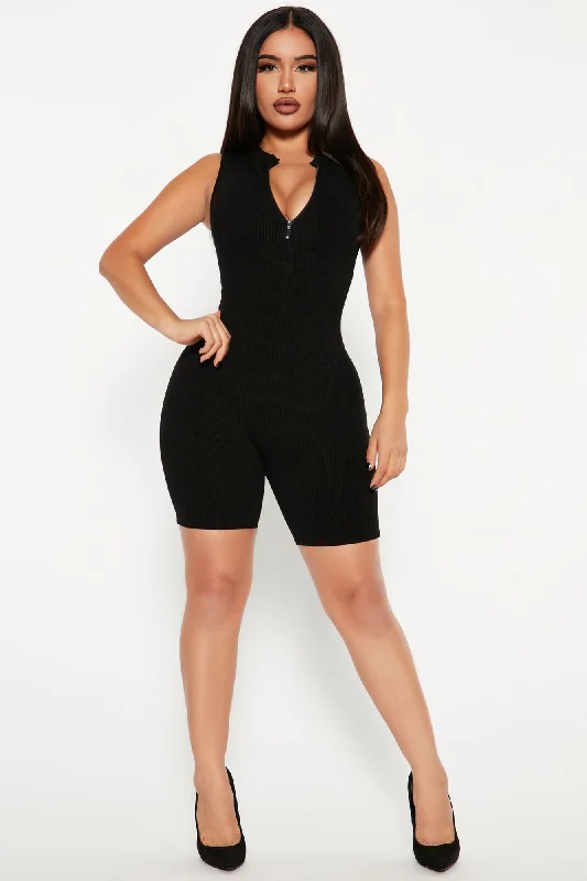 Zarah Snatched Romper - Black