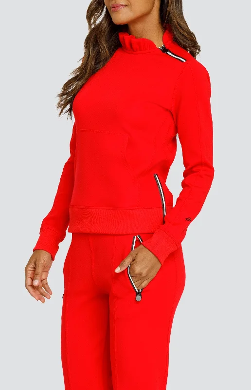 Condoleezza Dahlia Red Pullover