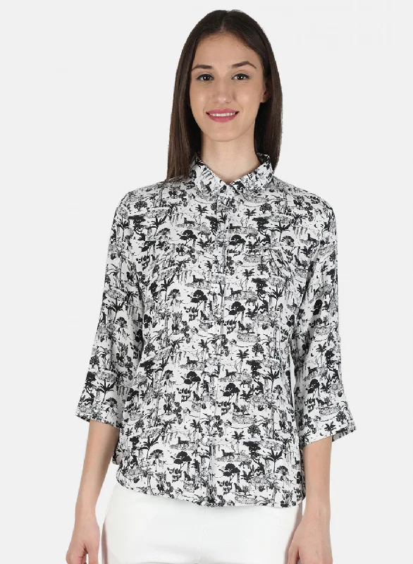 Women Black Printed Top