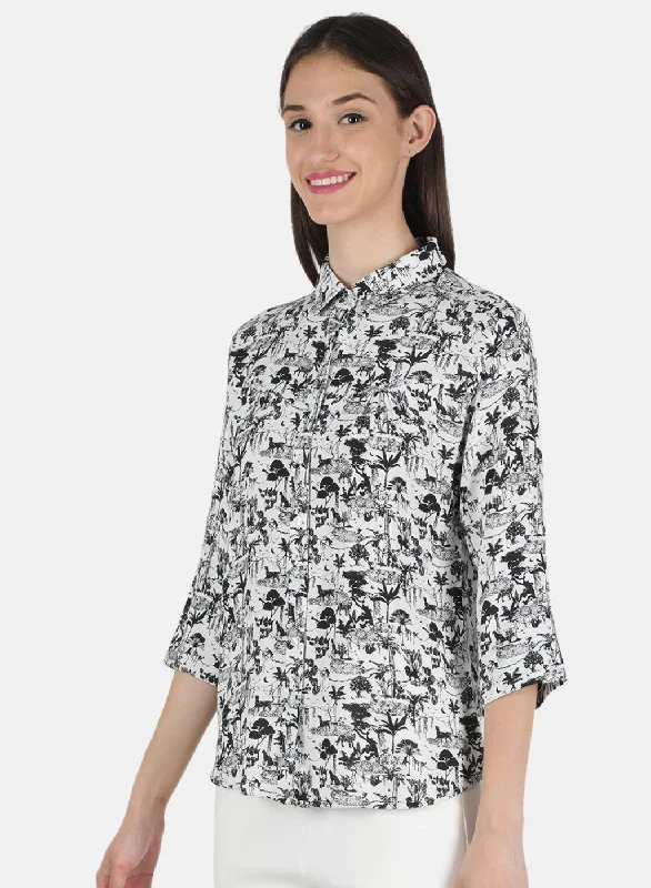 Women Black Printed Top