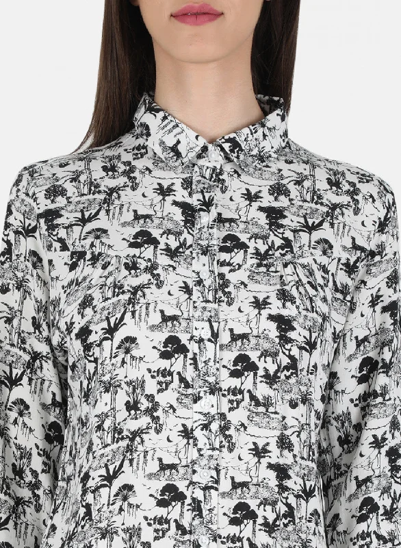 Women Black Printed Top