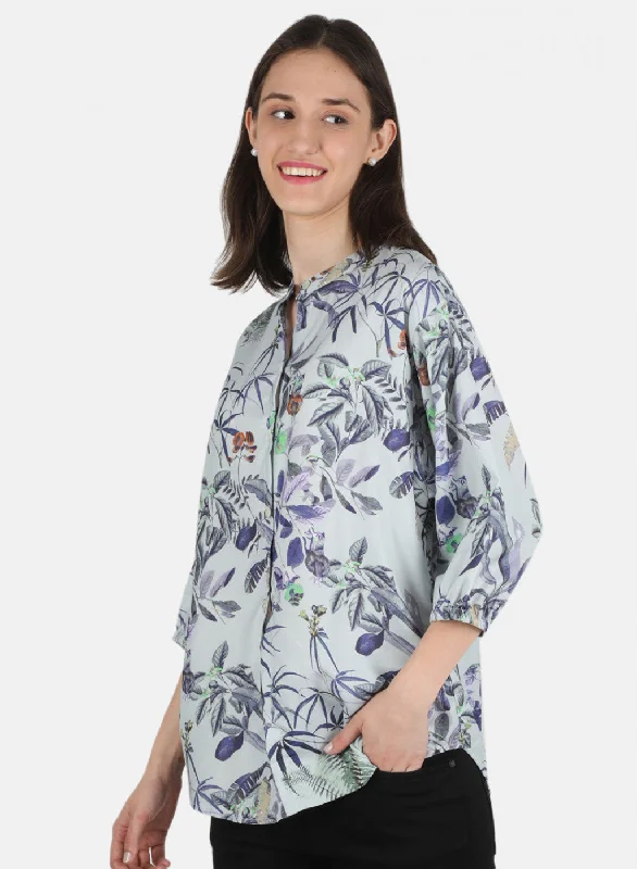 Women Grey Printed Top