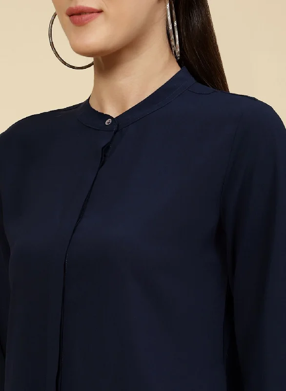 Women NAvy Blue Solid Top