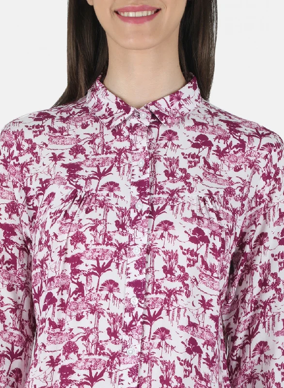 Women Purple Printed Top