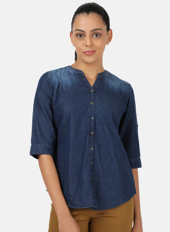 Womens Blue Light Wash Top