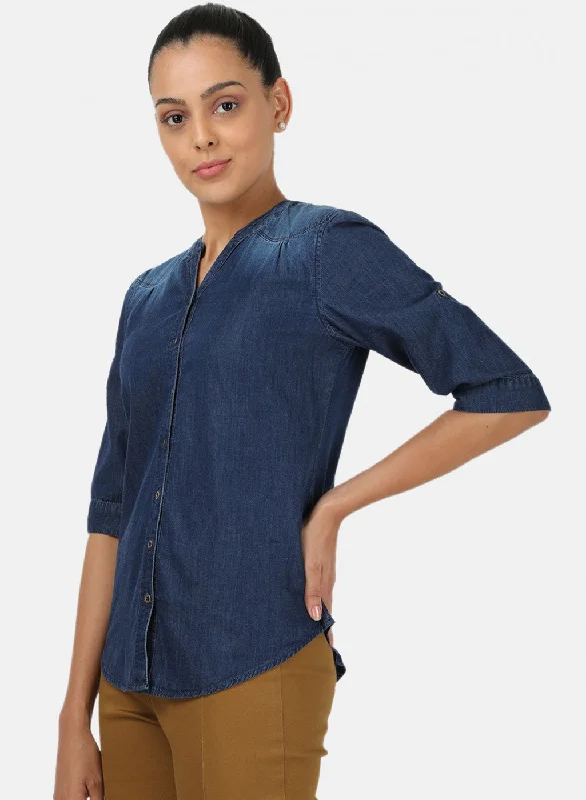 Womens Blue Light Wash Top