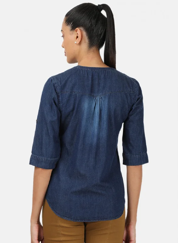 Womens Blue Light Wash Top