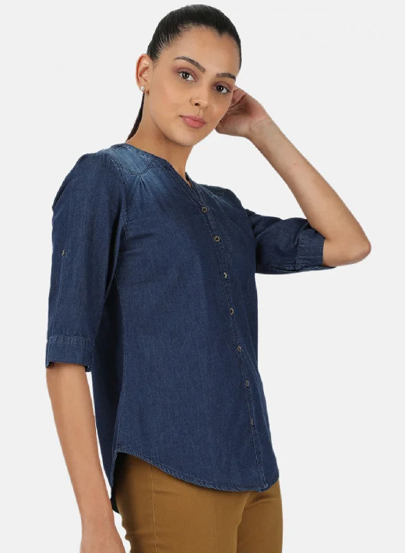 Womens Blue Light Wash Top