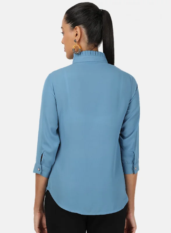 Womens Blue Plain Top