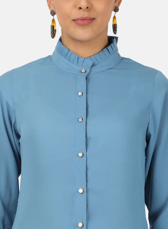 Womens Blue Plain Top