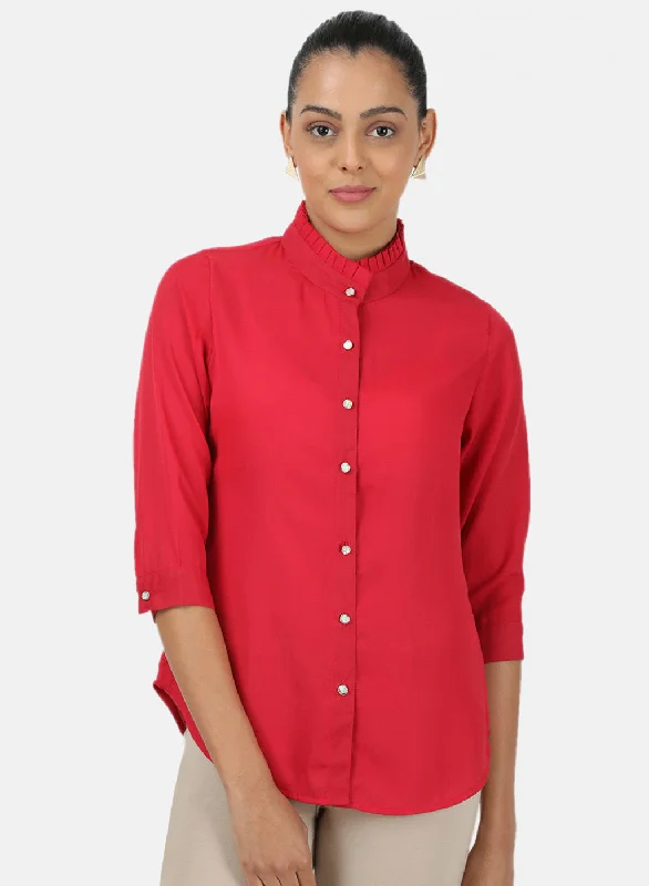 Womens Red Plain Top