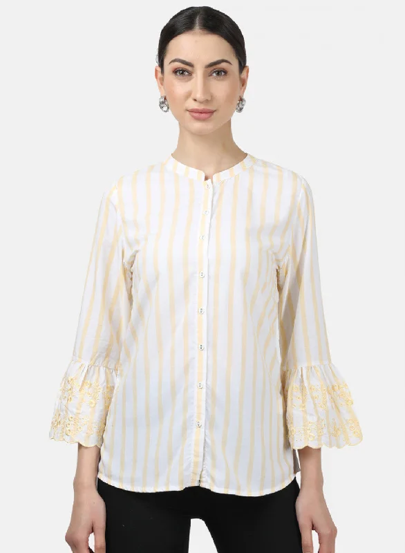 Womens Yellow Stripe Top