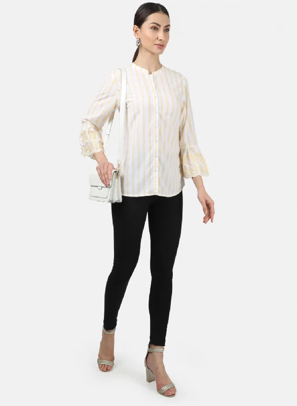 Womens Yellow Stripe Top