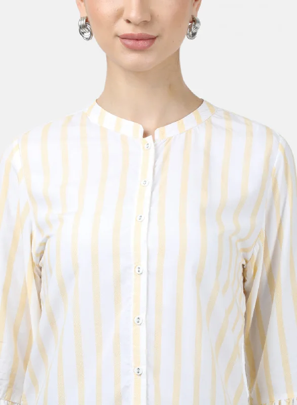 Womens Yellow Stripe Top