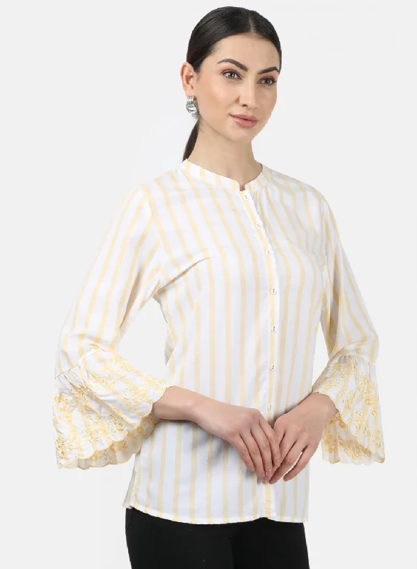 Womens Yellow Stripe Top