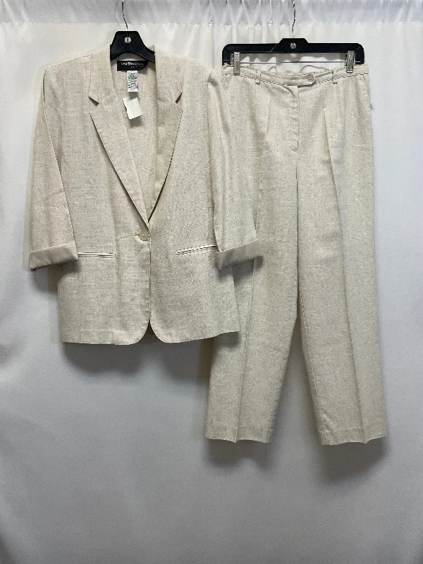 Pants Suit 2pc By Sag Harbor In Tan, Size: 10petite