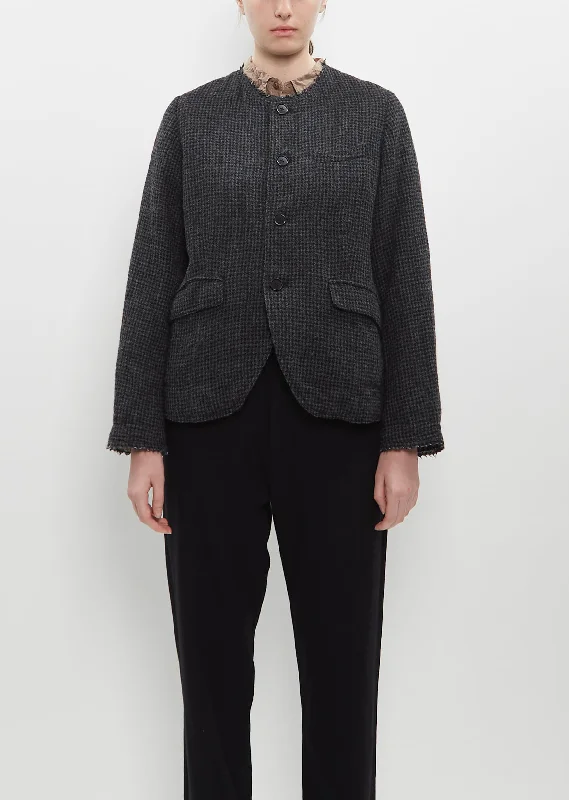 Wool Gauze Houndstooth Jacket