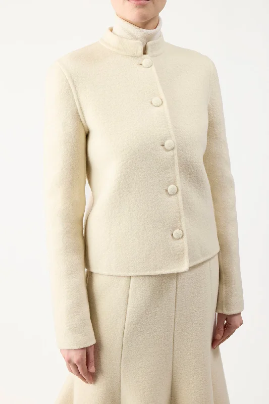 Larrington Jacket in Ivory Double-Face Recycled Cashmere Felt