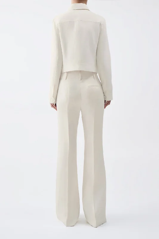 Thereza Jacket in Ivory Linen Virgin Wool