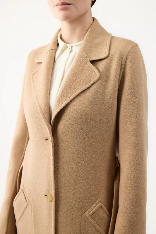 William Coat in Camel Double-Face Recycled Cashmere