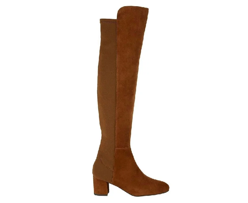 Stuart Weitzman Women's Coffee Brown Suede Heel Knee High Boots