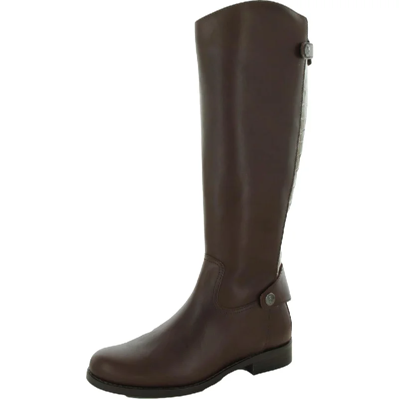 Mikala Womens Leather Riding Knee-High Boots