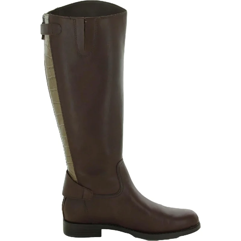 Mikala Womens Leather Riding Knee-High Boots