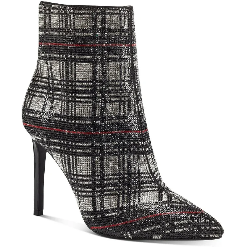 Reisa 4 Womens Rhinestone Plaid Booties