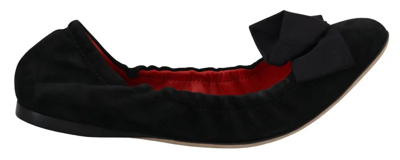 Dolce & Gabbana Elegant Black Suede Ballet Women's Flats