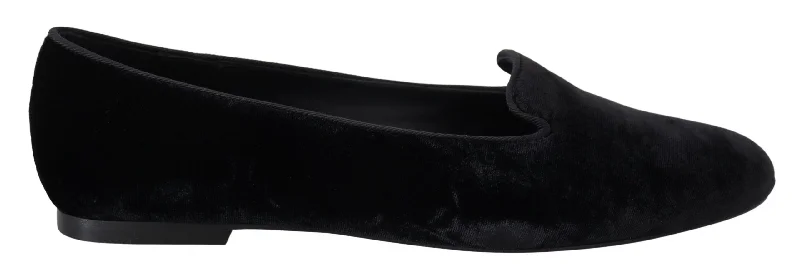 Dolce & Gabbana Elegant Black Silk-Blend Women's Loafers