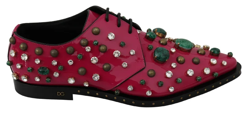 Dolce & Gabbana Fuchsia Pink Crystal Patent Women's Flats