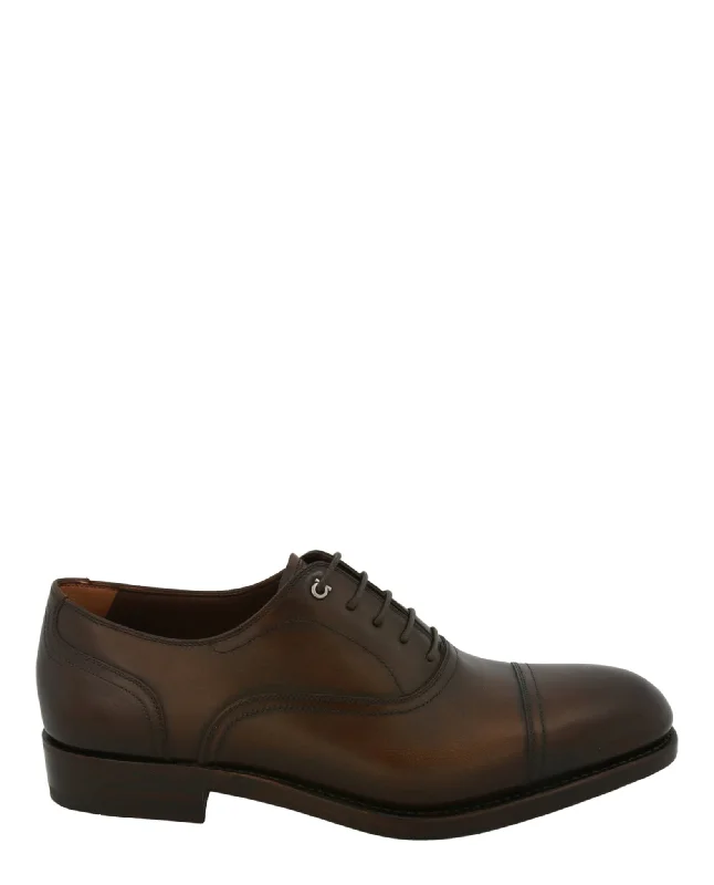 Ferragamo Mens Baron Leather Oxfords