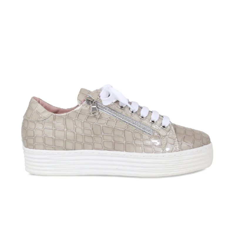 Hero: Taupe Croc Patent Leather