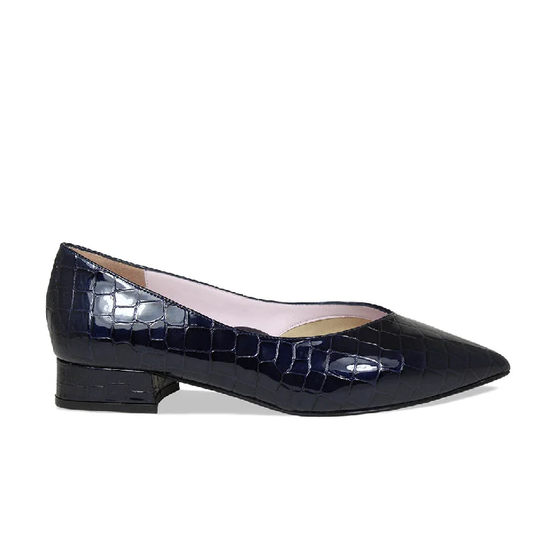 Sydney: Navy Croc Patent Leather