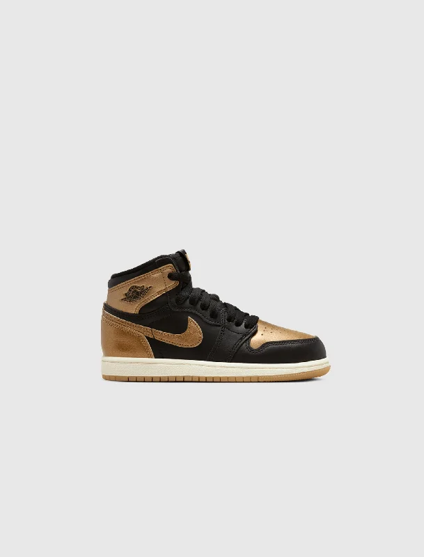 AIR JORDAN 1 RETRO HIGH OG ""BLACK/METALLIC GOLD/SAIL"" PS