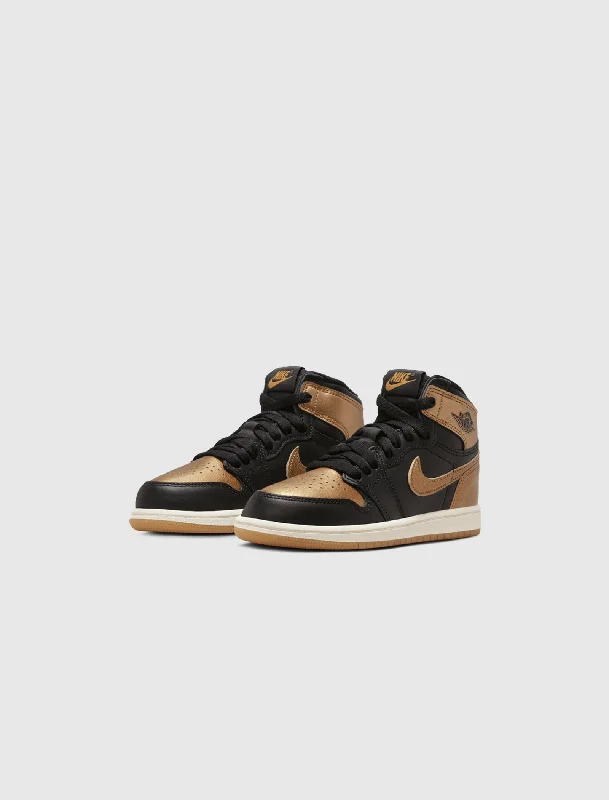 AIR JORDAN 1 RETRO HIGH OG ""BLACK/METALLIC GOLD/SAIL"" PS