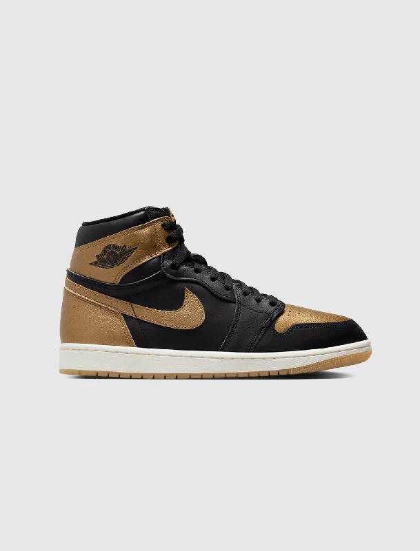 AIR JORDAN 1 RETRO HIGH OG ""BLACK/METALLIC GOLD/SAIL""