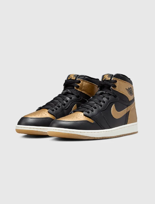 AIR JORDAN 1 RETRO HIGH OG ""BLACK/METALLIC GOLD/SAIL""