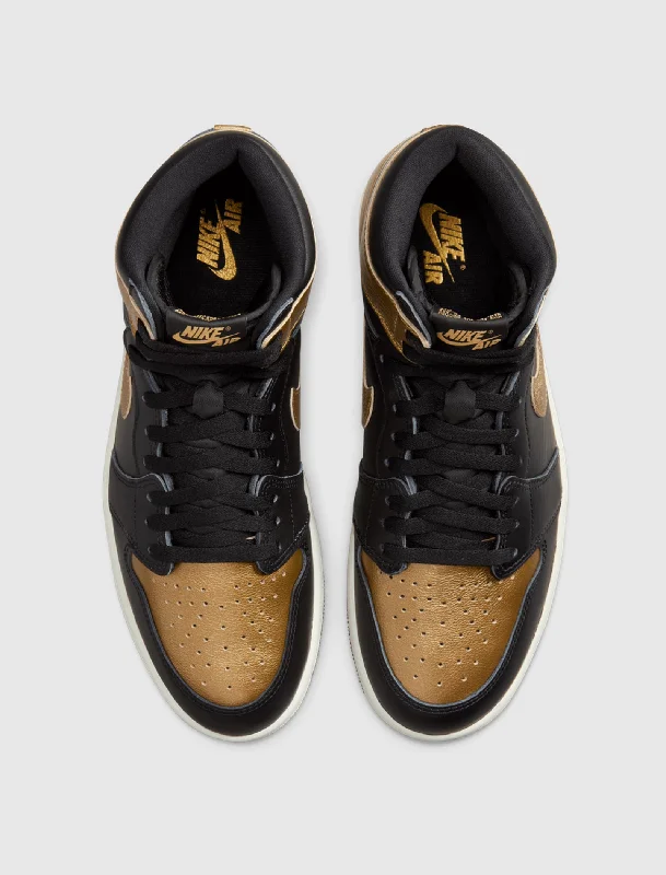 AIR JORDAN 1 RETRO HIGH OG ""BLACK/METALLIC GOLD/SAIL""