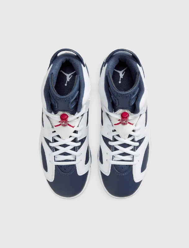 AIR JORDAN 6 RETRO ""WHITE/VARSITY RED/MIDNIGHT NAVY"" GS