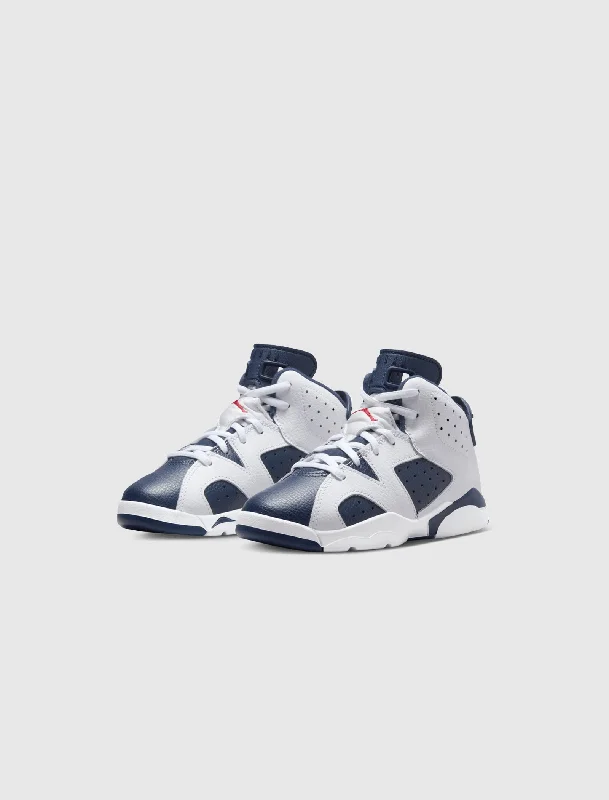 AIR JORDAN 6 RETRO ""WHITE/VARSITY RED/MIDNIGHT NAVY"" PS