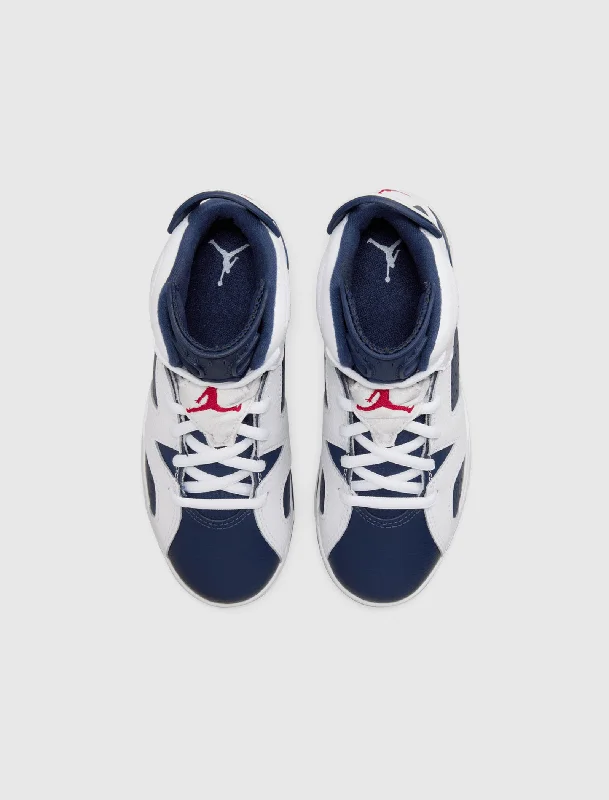 AIR JORDAN 6 RETRO ""WHITE/VARSITY RED/MIDNIGHT NAVY"" PS