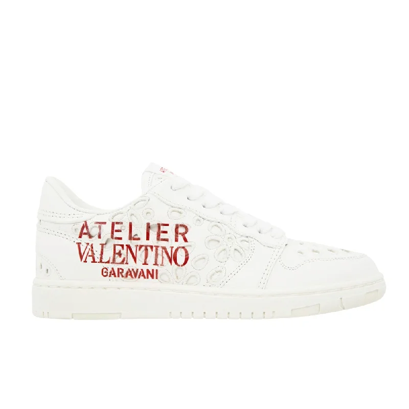 Valentino Garavani Women's Atelier San Gallo Leather Sneakers White