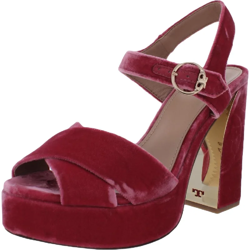 Loretta Womens Velvet Slingback Platform Sandals