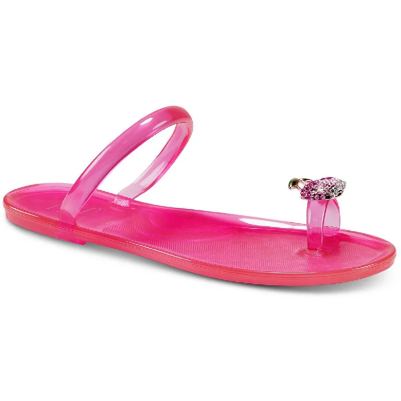 Loren Womens Toe-Loop Solid Jelly Sandals