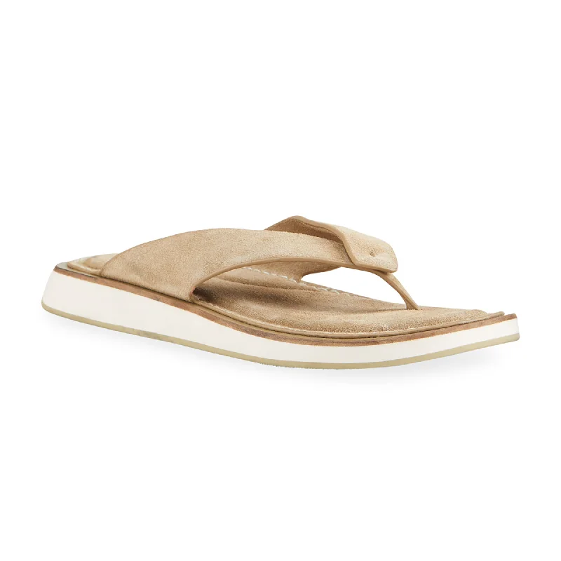 rag & bone Women's Parker Thong Sandal Shoes Light Sand Suede