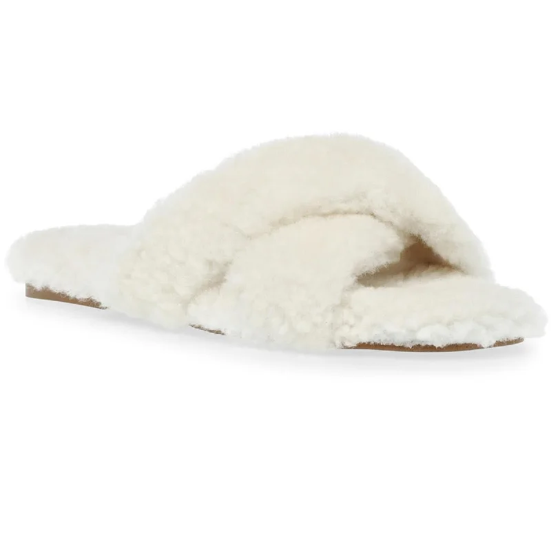 RECO03S1 Womens Shearling Slip On Slide Sandals