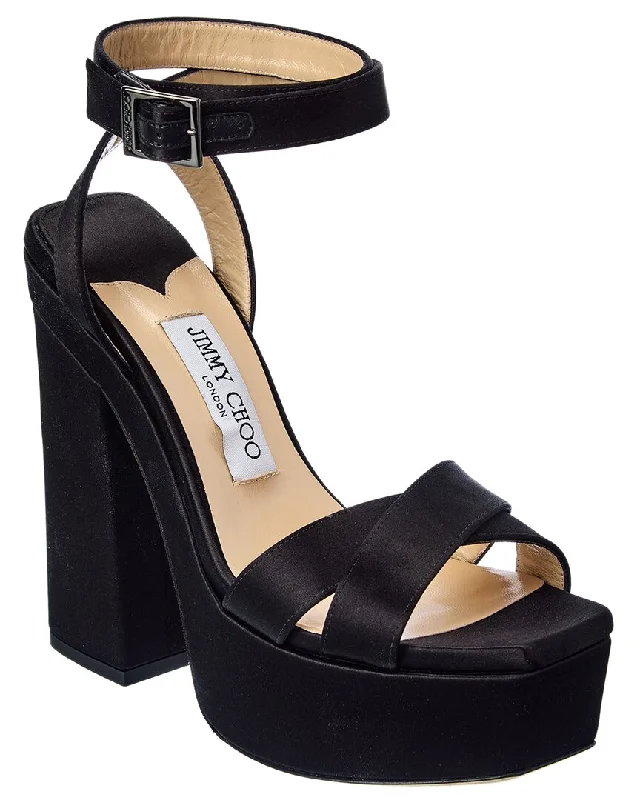 Jimmy Choo Gaia 140 Satin Platform Sandal