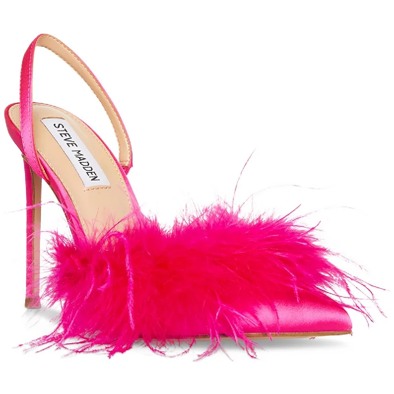 Alexis Womens Satin Feathers Pumps